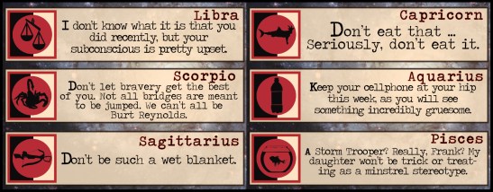 Horrorscopes Oct. 25 3