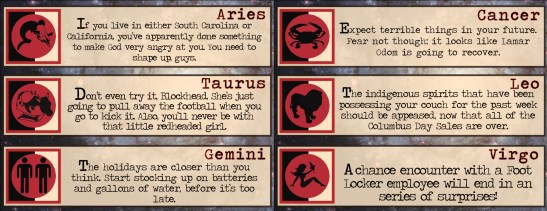 Oct. 18 Horrorscopes 2